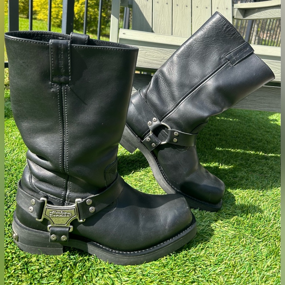 Harley Davidson Mega Harness Black Leather Motorcycle Riding Boots Men’s 11 wide - Picture 13 of 13